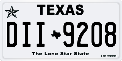 TX license plate DII9208