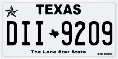 TX license plate DII9209