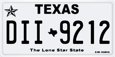 TX license plate DII9212
