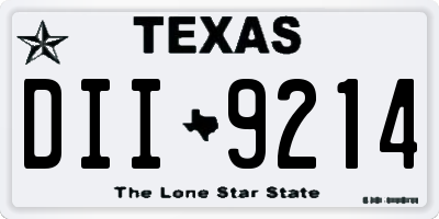 TX license plate DII9214