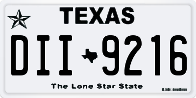 TX license plate DII9216