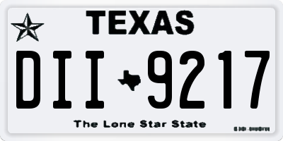 TX license plate DII9217