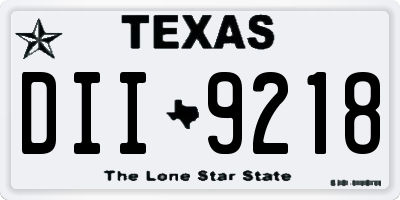 TX license plate DII9218