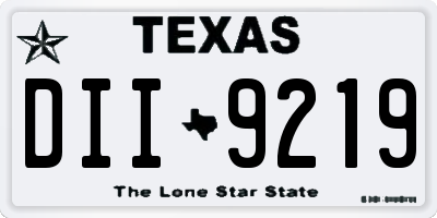 TX license plate DII9219