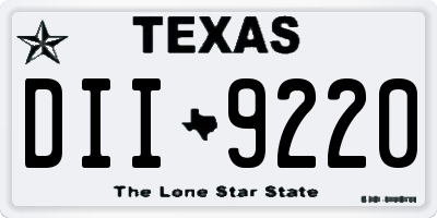 TX license plate DII9220