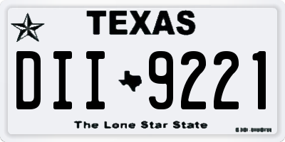 TX license plate DII9221