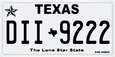 TX license plate DII9222