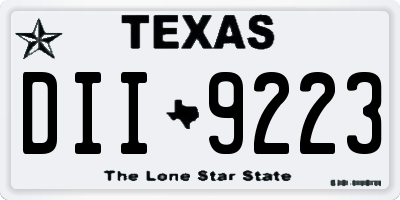 TX license plate DII9223