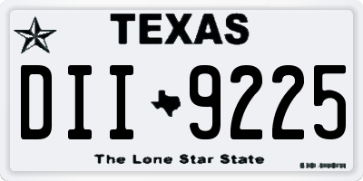 TX license plate DII9225