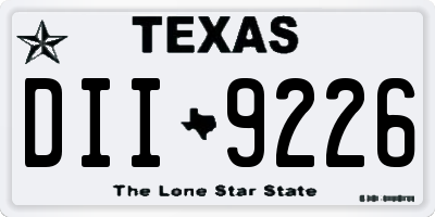 TX license plate DII9226