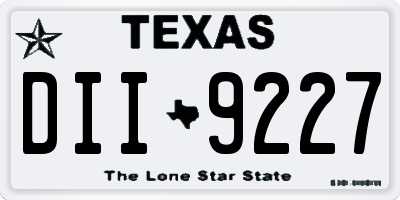 TX license plate DII9227