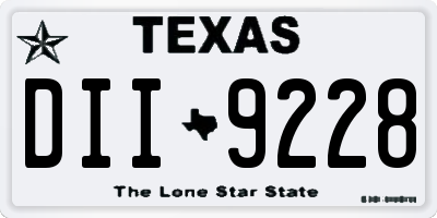 TX license plate DII9228