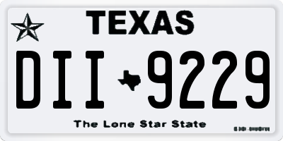 TX license plate DII9229