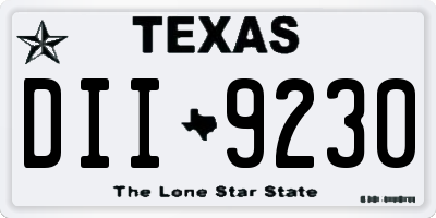 TX license plate DII9230