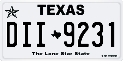TX license plate DII9231