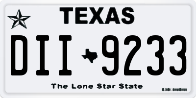 TX license plate DII9233