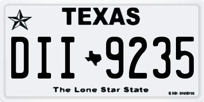 TX license plate DII9235