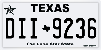 TX license plate DII9236