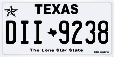 TX license plate DII9238