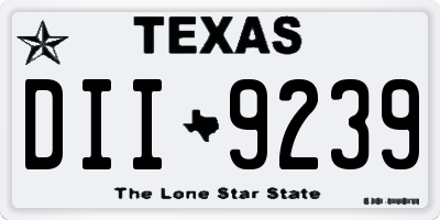 TX license plate DII9239
