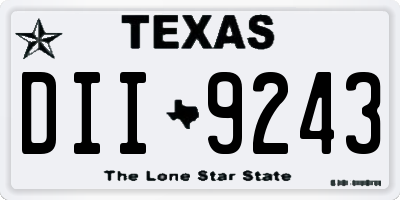 TX license plate DII9243