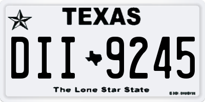 TX license plate DII9245