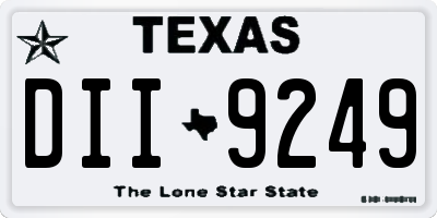 TX license plate DII9249