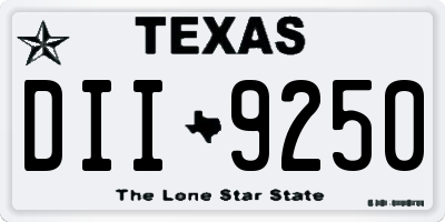 TX license plate DII9250