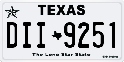 TX license plate DII9251
