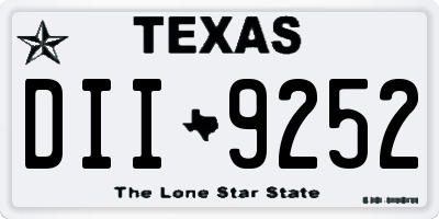 TX license plate DII9252