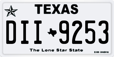 TX license plate DII9253