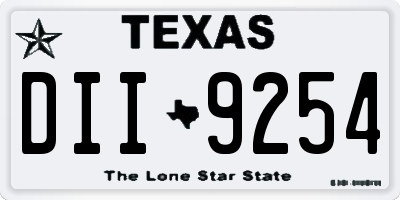 TX license plate DII9254