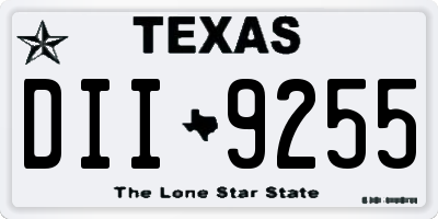 TX license plate DII9255