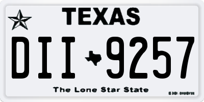 TX license plate DII9257
