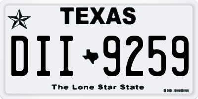 TX license plate DII9259