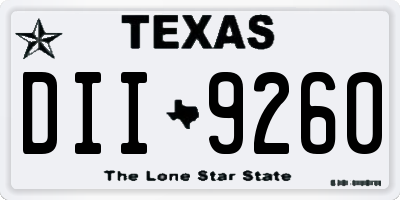 TX license plate DII9260