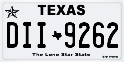 TX license plate DII9262