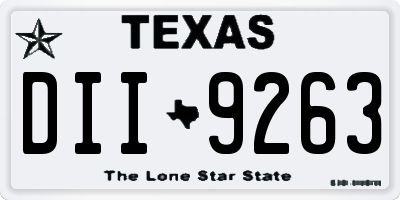 TX license plate DII9263