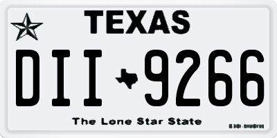 TX license plate DII9266