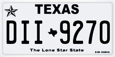 TX license plate DII9270