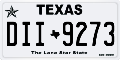 TX license plate DII9273