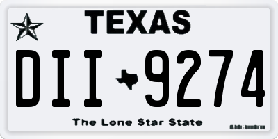 TX license plate DII9274