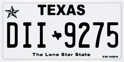 TX license plate DII9275