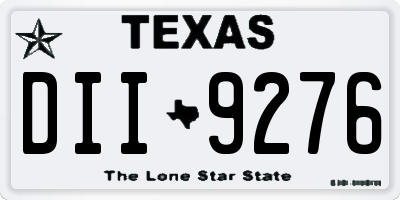 TX license plate DII9276