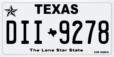 TX license plate DII9278