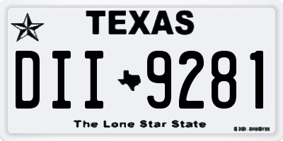 TX license plate DII9281