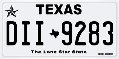 TX license plate DII9283