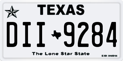 TX license plate DII9284