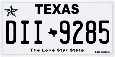 TX license plate DII9285