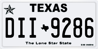 TX license plate DII9286